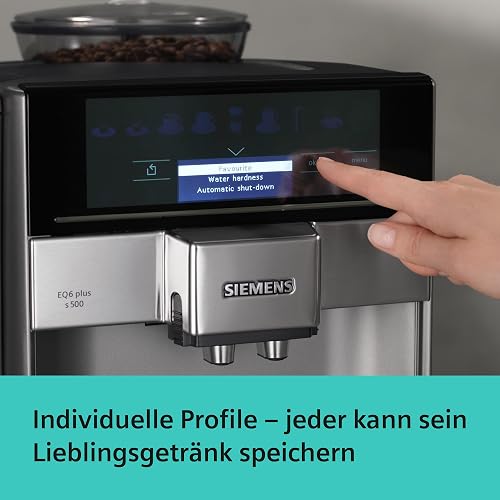 Siemens EQ.6 plus s300 Freestanding Fully-auto Espresso machine 1.7L 2cups Black,Grey EQ.6 plus s300, Freestanding, Espresso machine, 1.7 L, Built-in grinder, 1500 W, Black, Grey - 6
