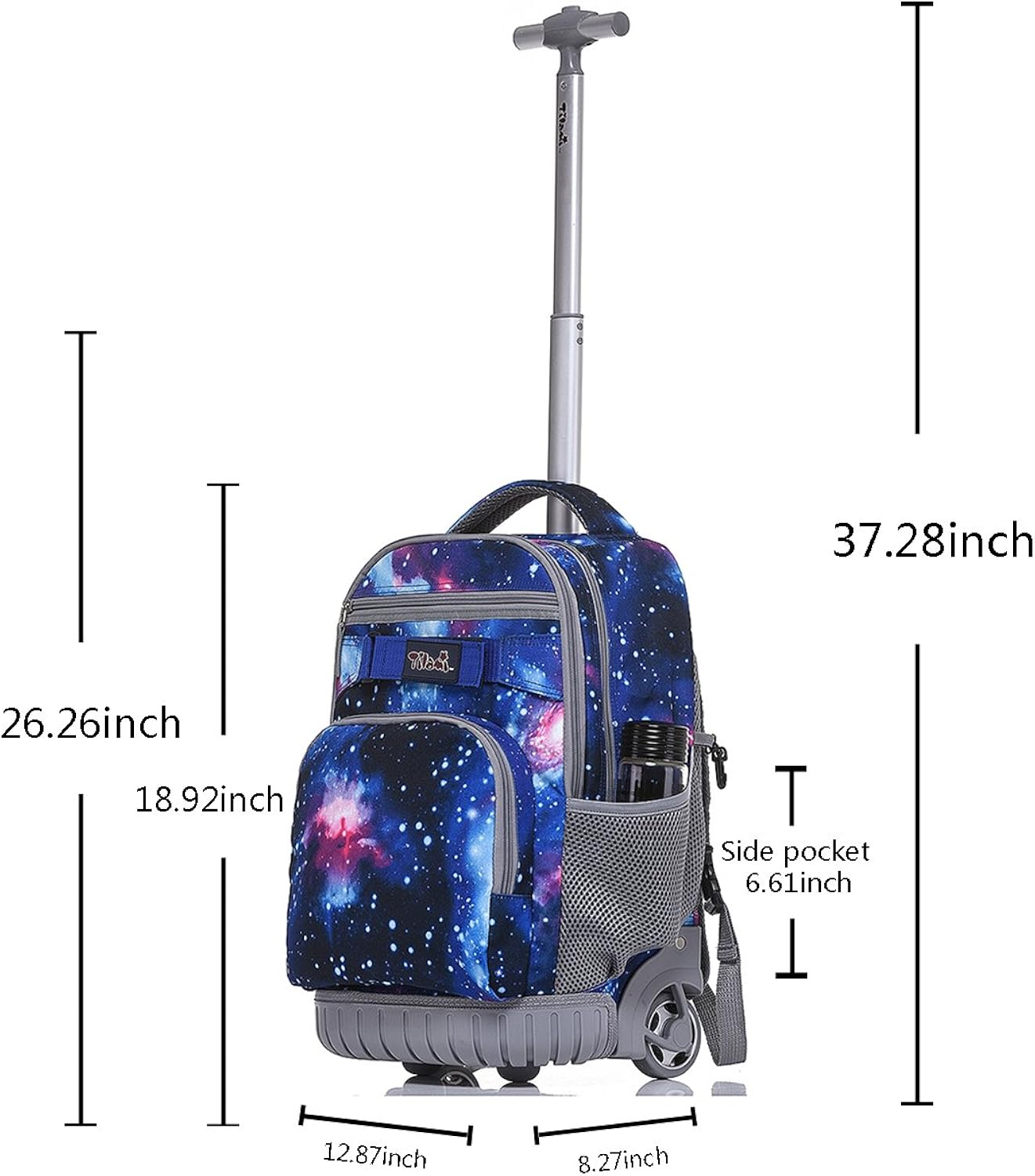 Miniatura 7 de Tilami Mochila con ruedas para laptop de 18 pulgadas para niños y niñas