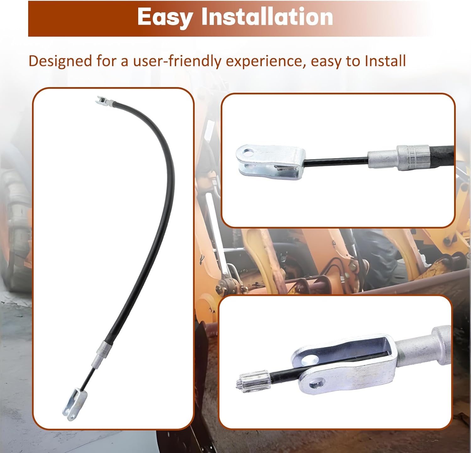 ASTROSYNC Parking Brake Cable Fit For Case 480 580 Series Backhoes 80C 480D 480E 480ELL 480F 480FLL 480LL 580C 580D 580E 580 Super -D 580 Super-E Replace D126606 D81374 D122264