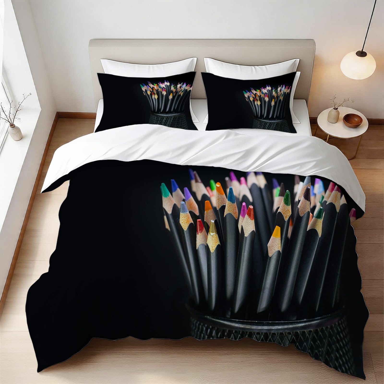 Housse de couette 160x200 cm en microfibre douce imprimée rétro 3D