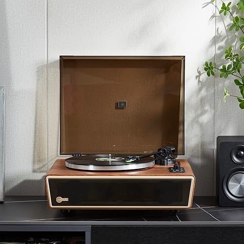 Miniatura 2 de Arkrocket Huygens - Tocadiscos Bluetooth de alta fidelidad con altavoces integrados, tocadiscos de vinilo con cartucho magnético móvil, salida de