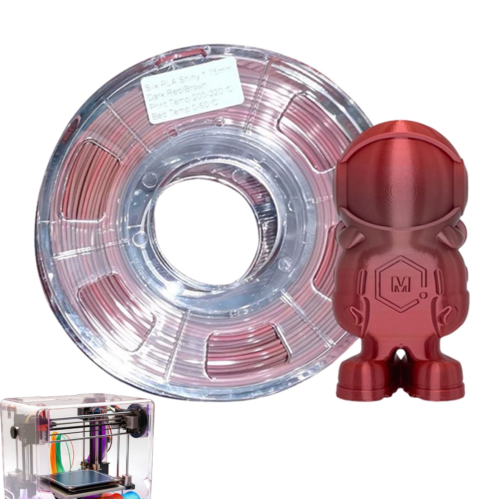 - Paquete de filamentos para impresora, filamento de cambio rápido | Cambio de color, filamento PLA de 1,75 mm, filamento bicolor de oro rosa seda, verde seda , azul seda, seda azul verde