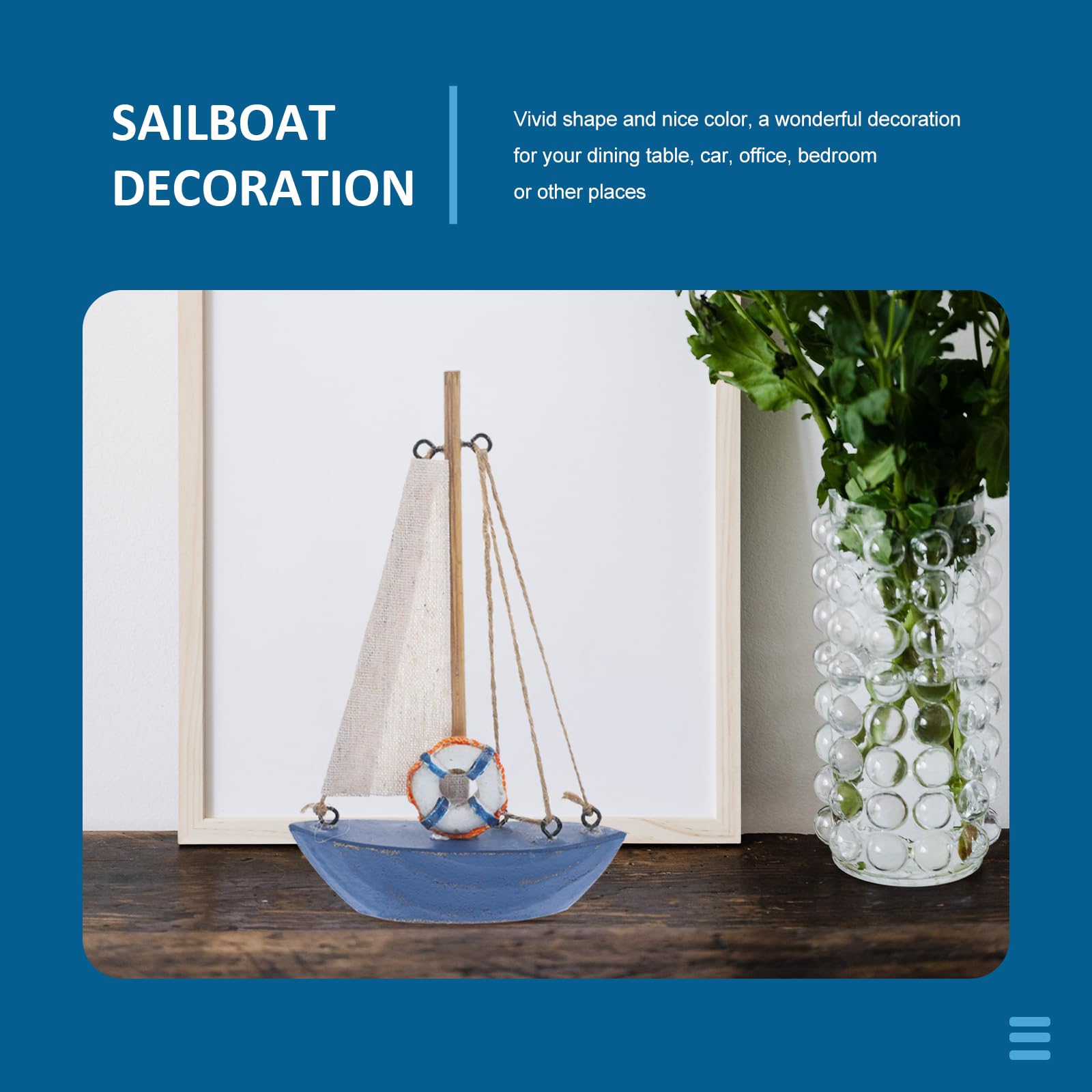 EXCEART Wooden Sailboat Ornament - 5pcs Vintage Model Boat Decorations for Home and Office