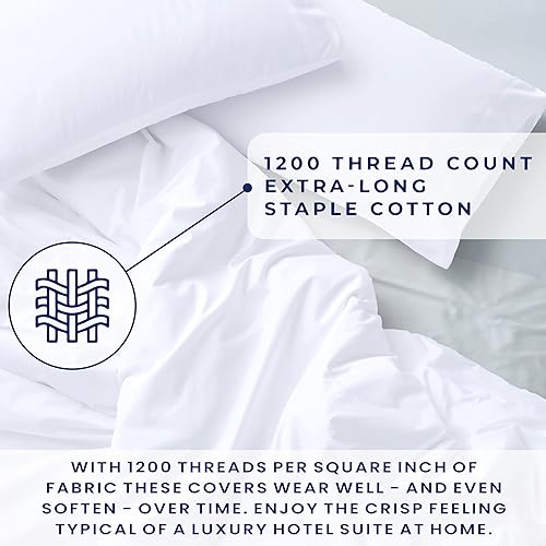 Miniatura 4 de Kotton Culture Funda de edredón tamaño Queen de 1200 hilos, 100% algodón egipcio, ultrasuave y satinado, funda de edredón para todas las estaciones