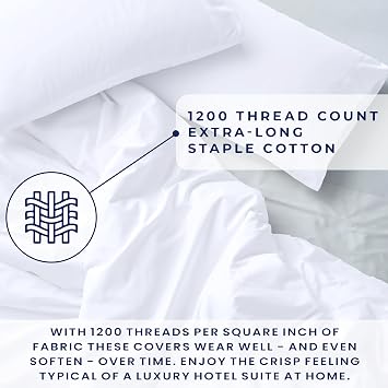 Kotton Culture Twin Size 1200 Thread Count Duvet Cover Only - 100% Egyptian Cotton, Ultra-Soft & Sateen - All Season Comforter Cover with Zipper & Corner Ties Hotel Quality Bedding - White