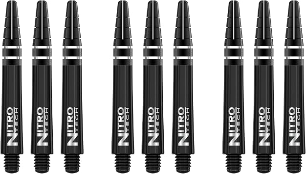 RED DRAGON Nitrotech Dart Shafts - Transparent Polymer Stems with Flight Locking System for Secure Flight Retention - Available in Short, Intermediate & Medium Sizes and Multiple Colors
