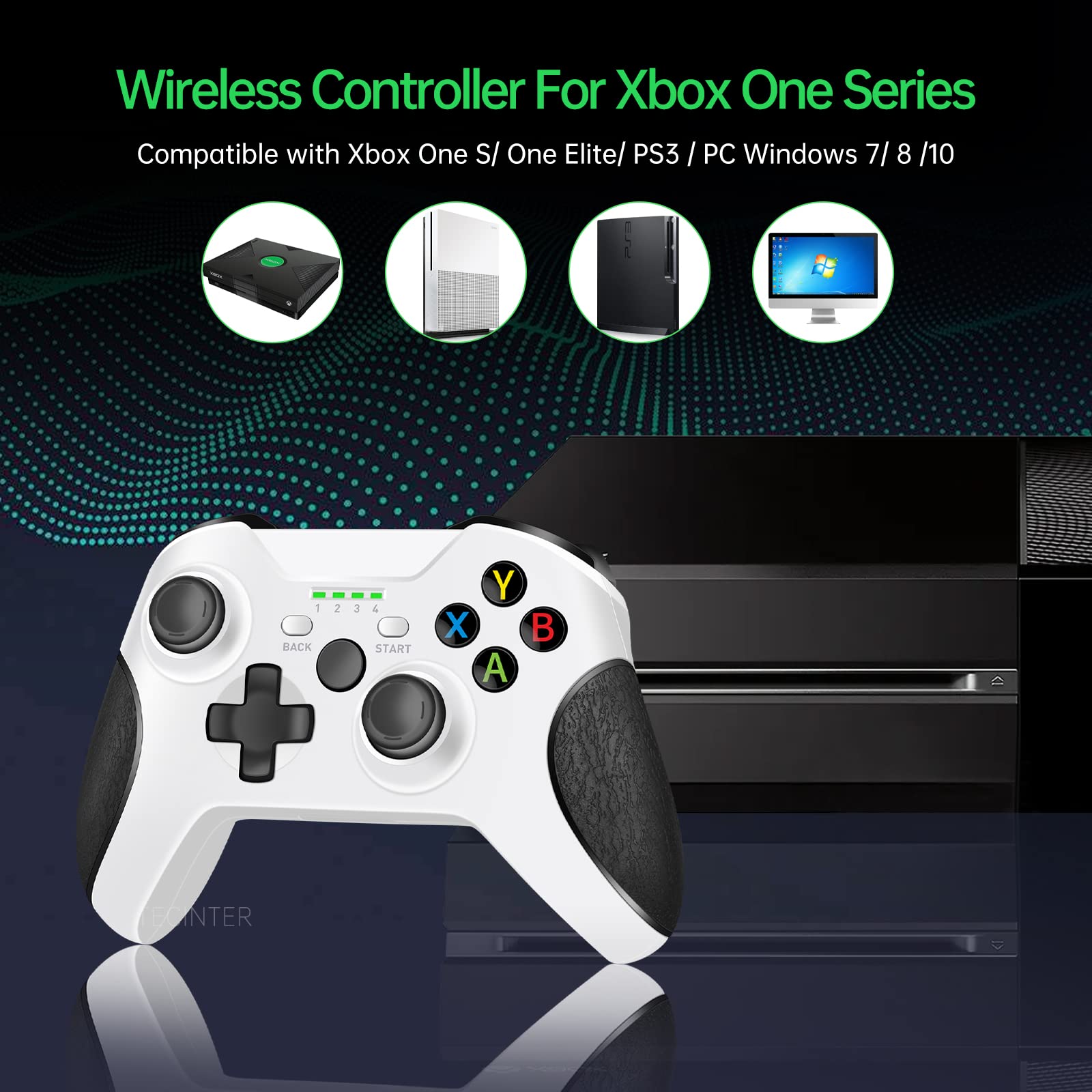 TECTINTER Wireless Xbox One Controller - 2.4GHz For Xbox/PC/PS3, Dual Vibration