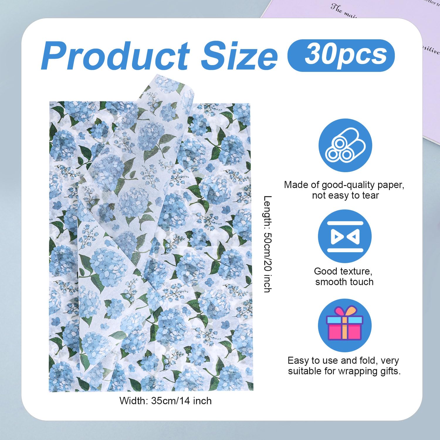30 Feuilles Papier De Soie Imprimé Fleurs Violettes 35x50 Cm – Papier Cadeau Floral Élégant Pour Emballage & Décoration Artisanale