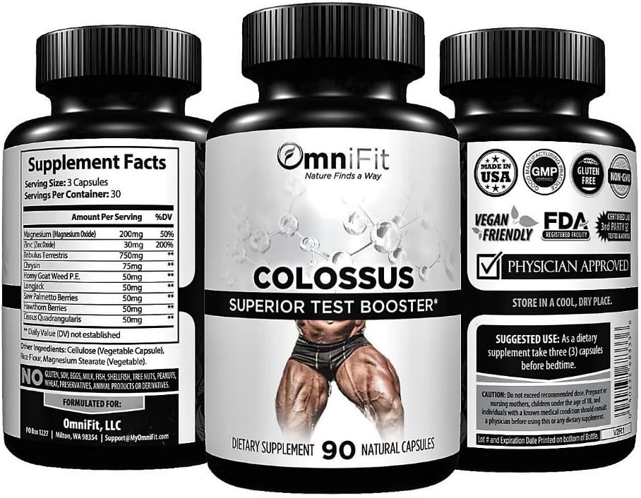 100% All-Natural Test Booster - Performance, Energy, Libido, and Strength - Scientifically Formulated w/Tribulus, Longjack, Hawthorn, and 7 Other Powerful Ingredients - 90 Veggie Capsules