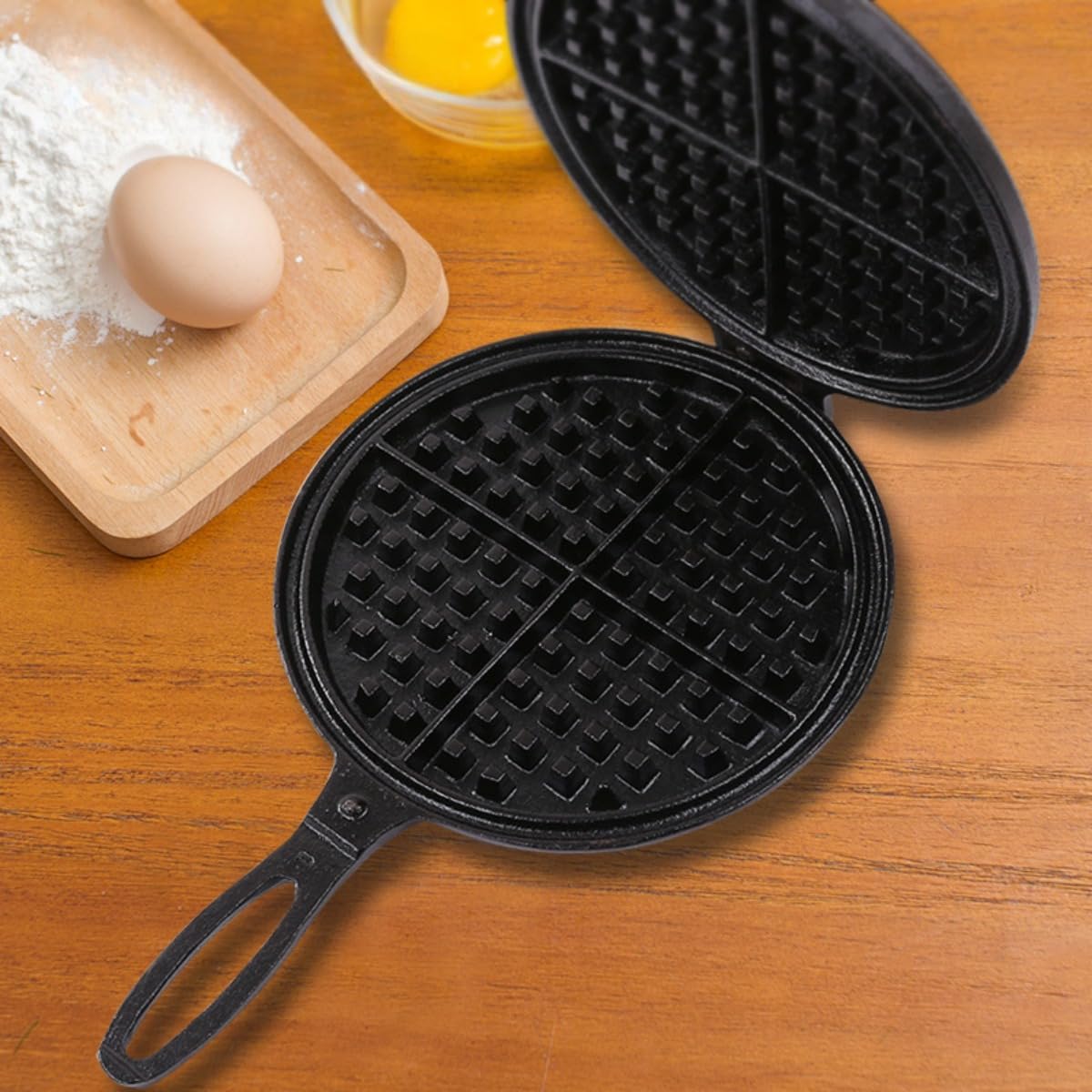 Amazon | 【Ptomoto】ワッフルメーカー 直火プロ鋳鉄ワッフル