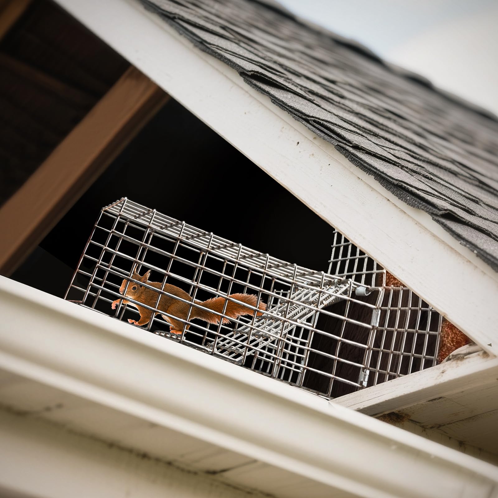 Lettry Lot de 2 boudins de porte unidirectionnels en forme d'écureuil, cage d'animaux, écureuils humains, tamias sans contact, pour espaces extérieurs comme greniers, cheminées – Comprend un kit