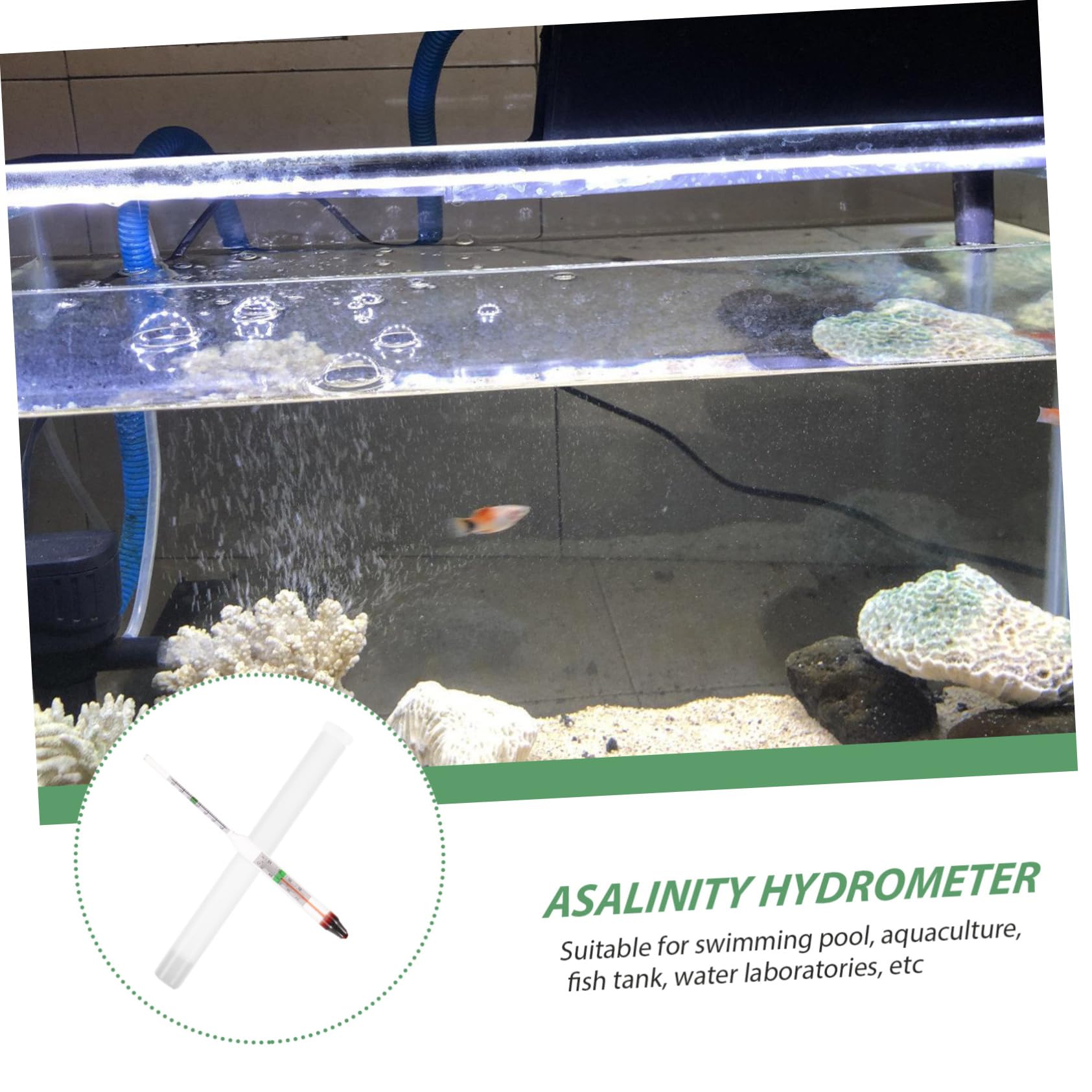 SUPVOX 10 Juegos medidor de salinidad del Agua de mar medidor salinidad Piscina de Piscina decoración del Acuario Largo gravímetro de Agua Salada salinómetro de Acuario