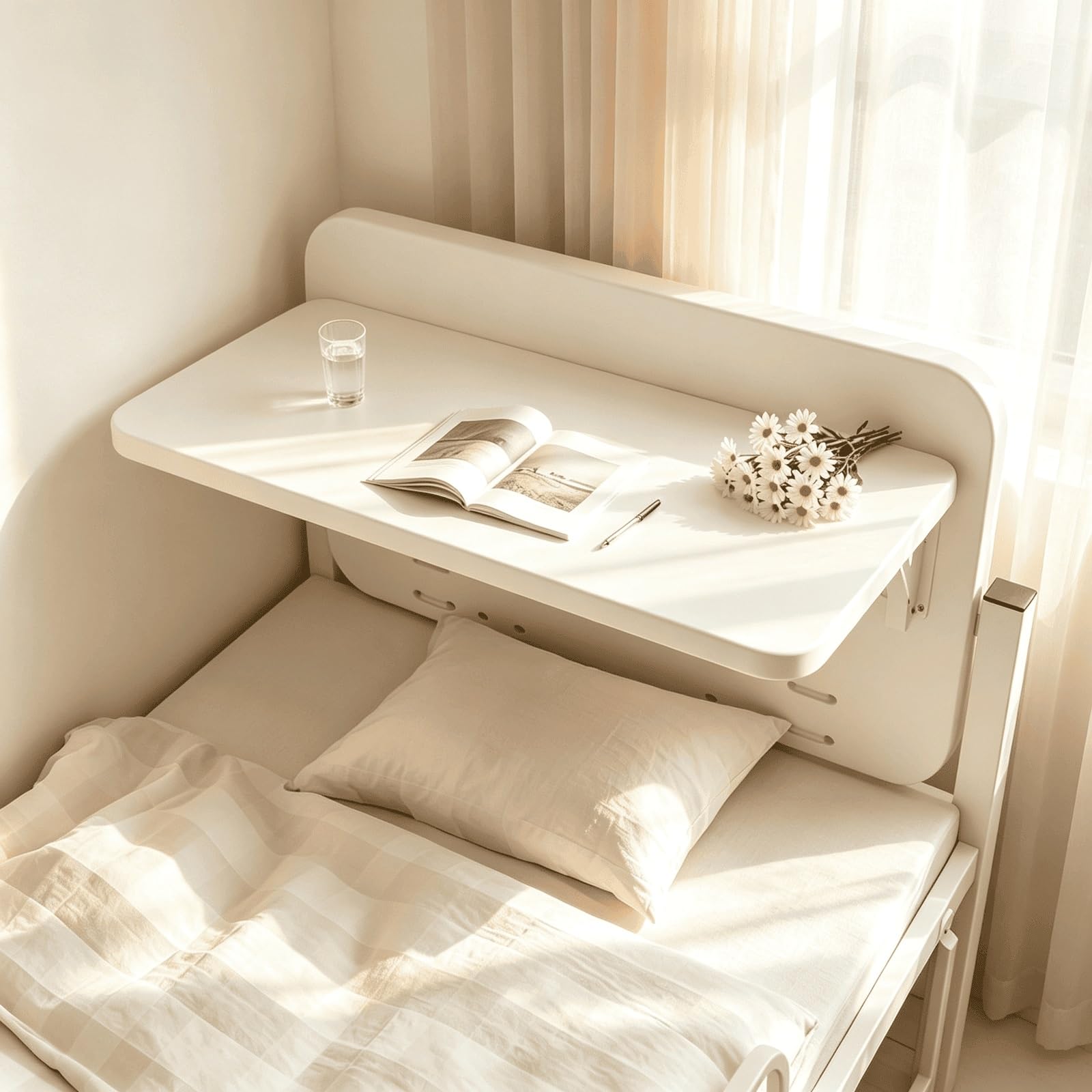 Kumamart White Foldable Bed Tray K-Bracket Space Saving Board