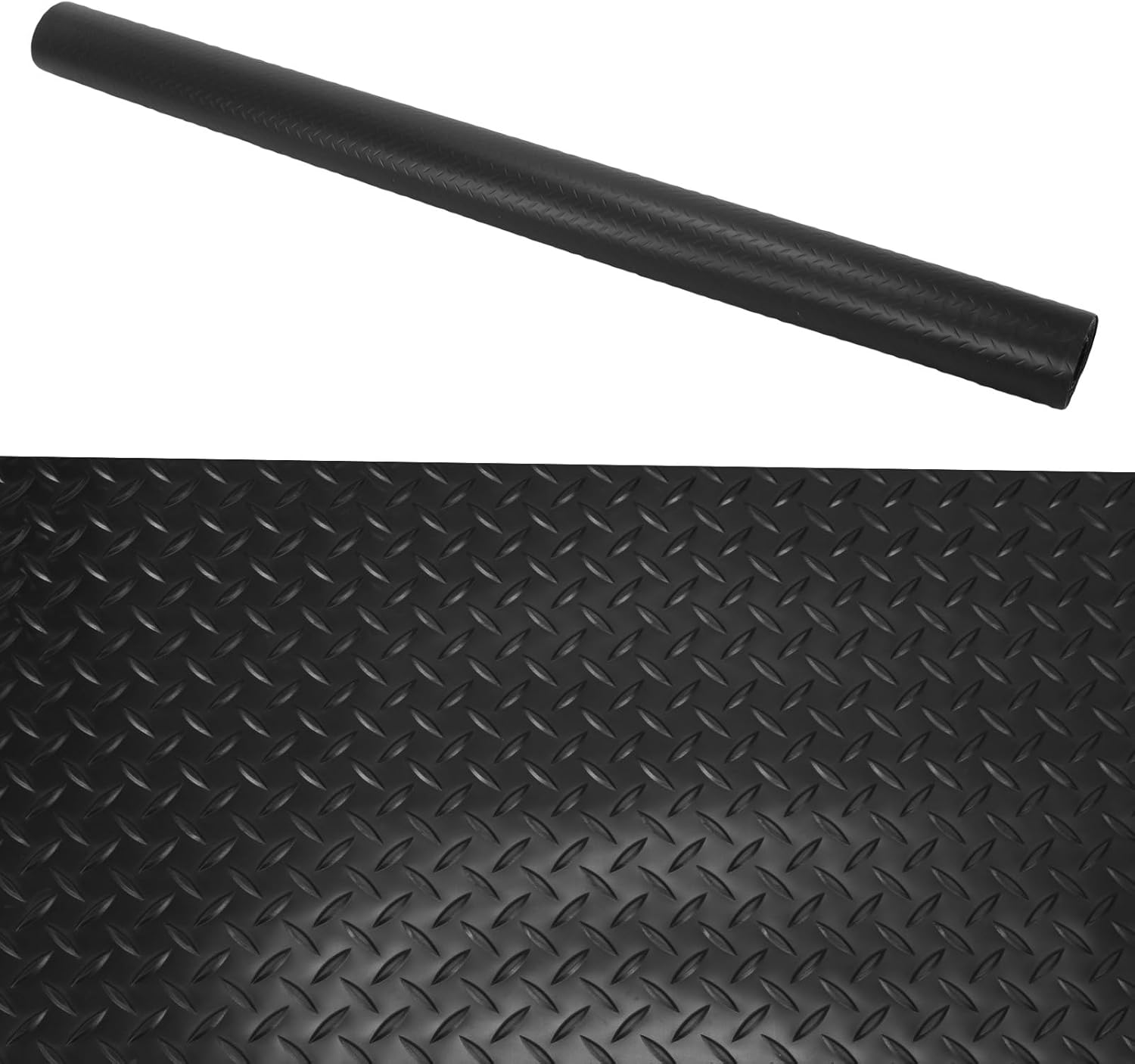 Generic 7.9x32.8 FT Garage Floor Mat 2.5mm Garage Shop Parking Mat Diamond Plate PVC Flooring Roll for Truck Trailer SUVs Van Golf Cart Motorcycle