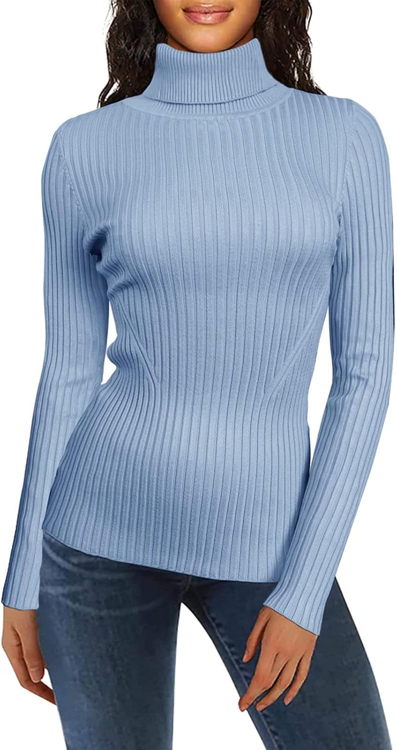 Ladies Sweaters Womens Sweater 2025 Pullover Turtle Neck Classic Knit Casual Fall Tops,XS-2XL