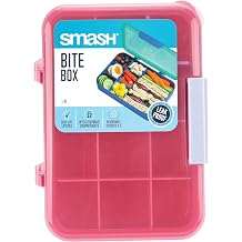 Smash Bite Box Bento Lunch Box 1.4L / 47oz   12 Compartment Kids Snack Box with Removable Dividers, Hinged Lid, Dishwasher, Microwave & Freezer Safe   School, Travel & Nursery