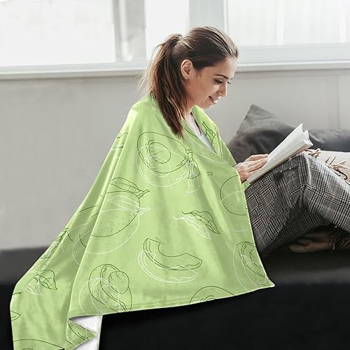 Miniatura 6 de Seamless Cute Avocado Tropical Fruit Green Microfiber Throw Blanket for Adults Kids, Ultra-Soft Holiday Blanket for Bedroom Sofa Couch, 60x90 Inches