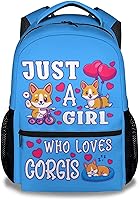 Vista 15 de Linda mochila Corgi, mochila escolar de 16 pulgadas con correas ajustables, duradera, ligera, mochila escolar