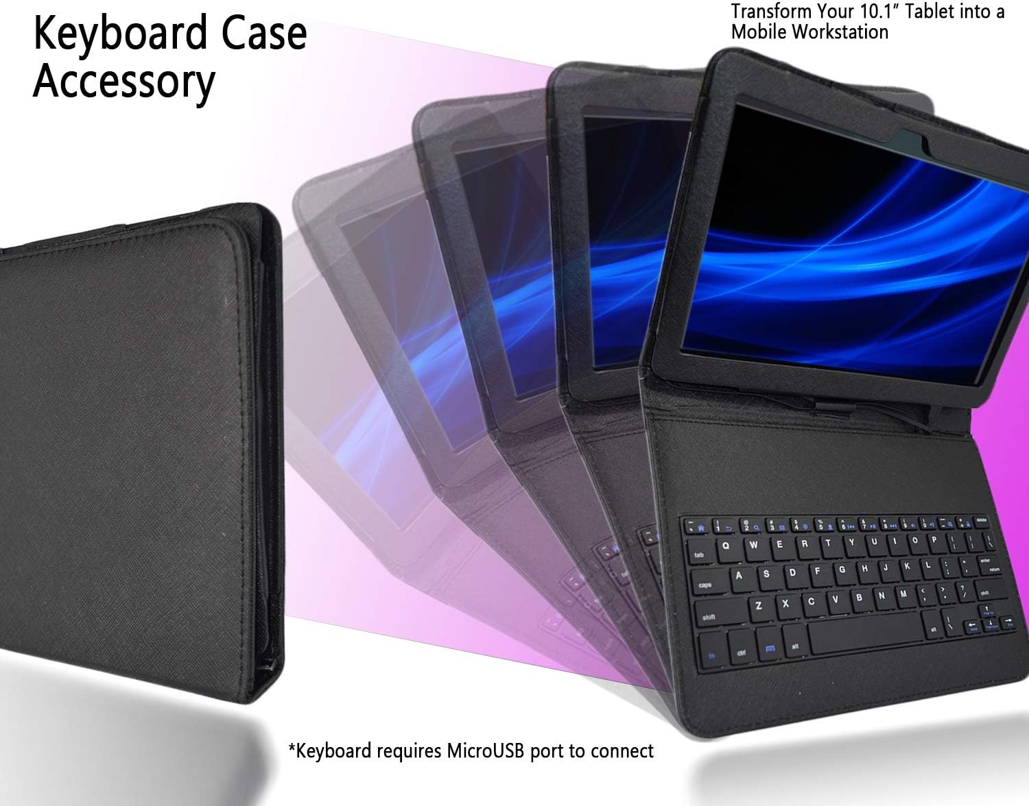 Azpen A1080KB keyboard case folded into a stand
