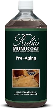 Rubio Monocoat Pre-Aging Wood Pre-Treatment, 200 ft2 - Authentic 3 | Non-Reactive Water-Based Wood Stain | Aged Look for All Indoor Wooden Surfaces & Furniture | Use with Oil Plus 2C | 1 Liter
