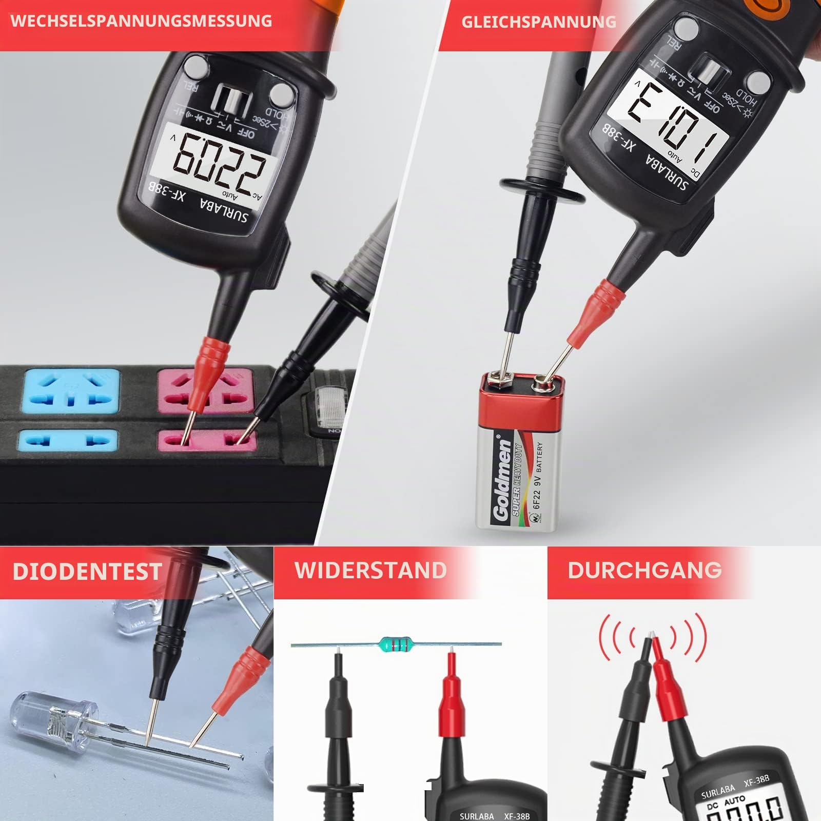 Digitales Kapazitätsmessgerät + Multimeter Spannungsprüfer Set