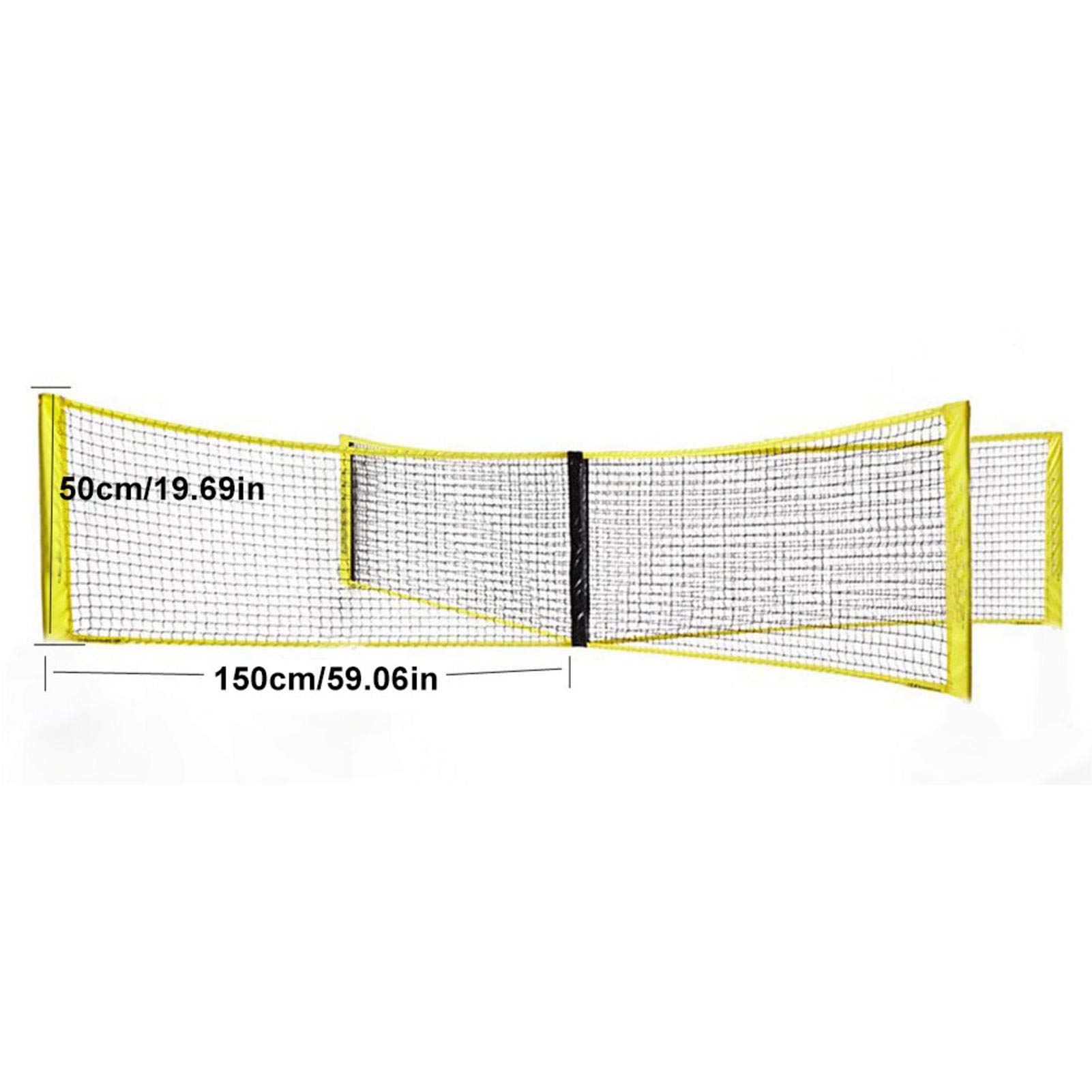 Beachvolleyball Netz Set, Volleyball Netz,Beachvolleyball-Netz,volleyballnetz 4 Personen,Tragbares PE Langlebiges Cross Volleyballnetz Trainingsnetz.- 150cm 50cm/59.0619.69in On Each Side