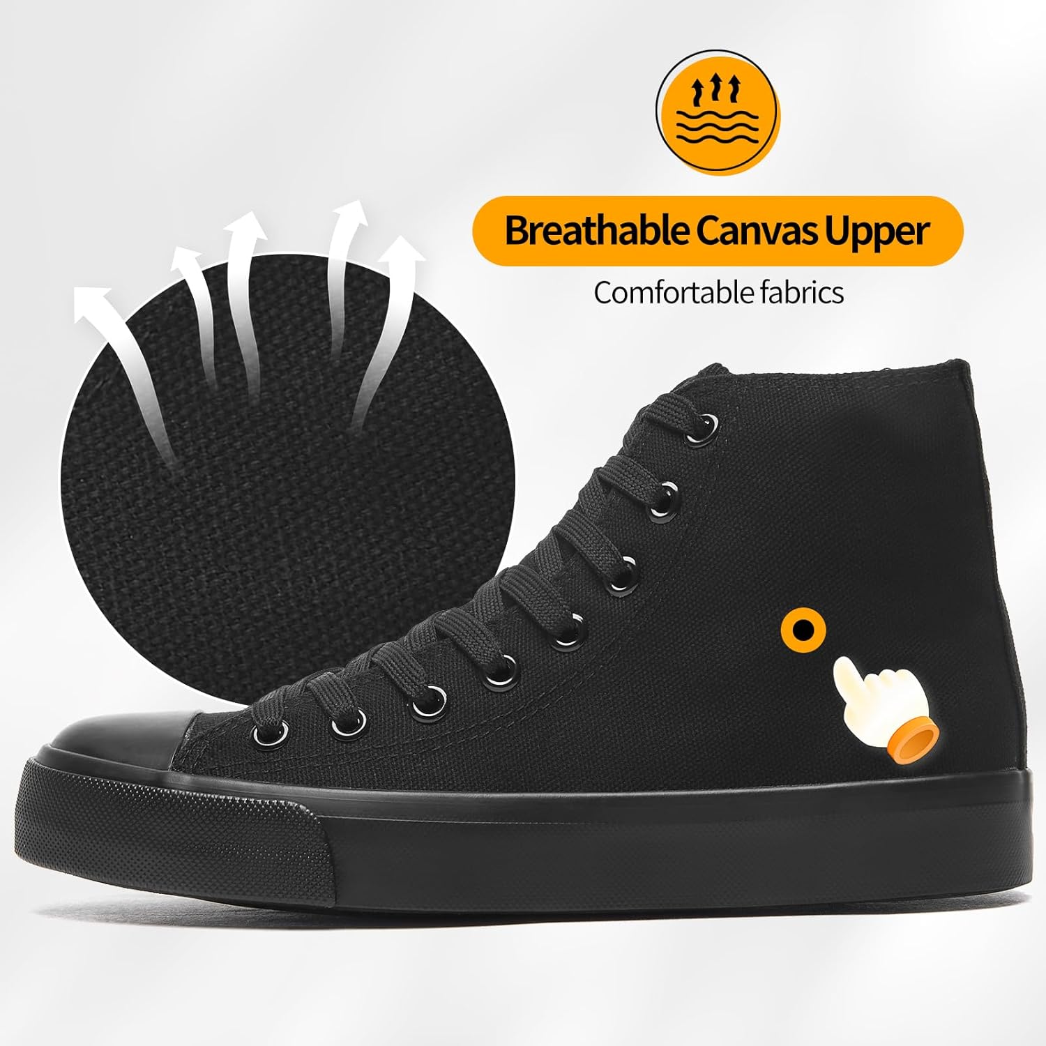 Womens Canvas Sneakers High Top Lace ups Casual Walking Shoes - Image 4