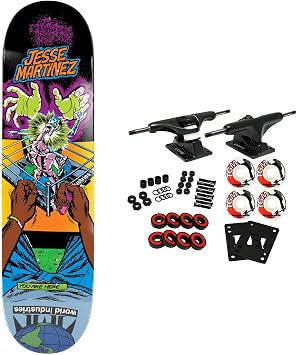 World Industries Skateboard Complete Jesse Martinez Rock em Sock Em Black 8.5" x 32.2"