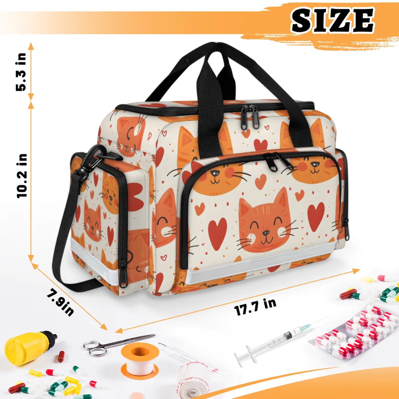 GzLeyigou First Aid Bags Empty, Active Cat Emergency Bag First Aid Kit Multiple Compartment Kit Carrier On Call Trauma Bag For Paramedics Emergency Medical Supplies Kit