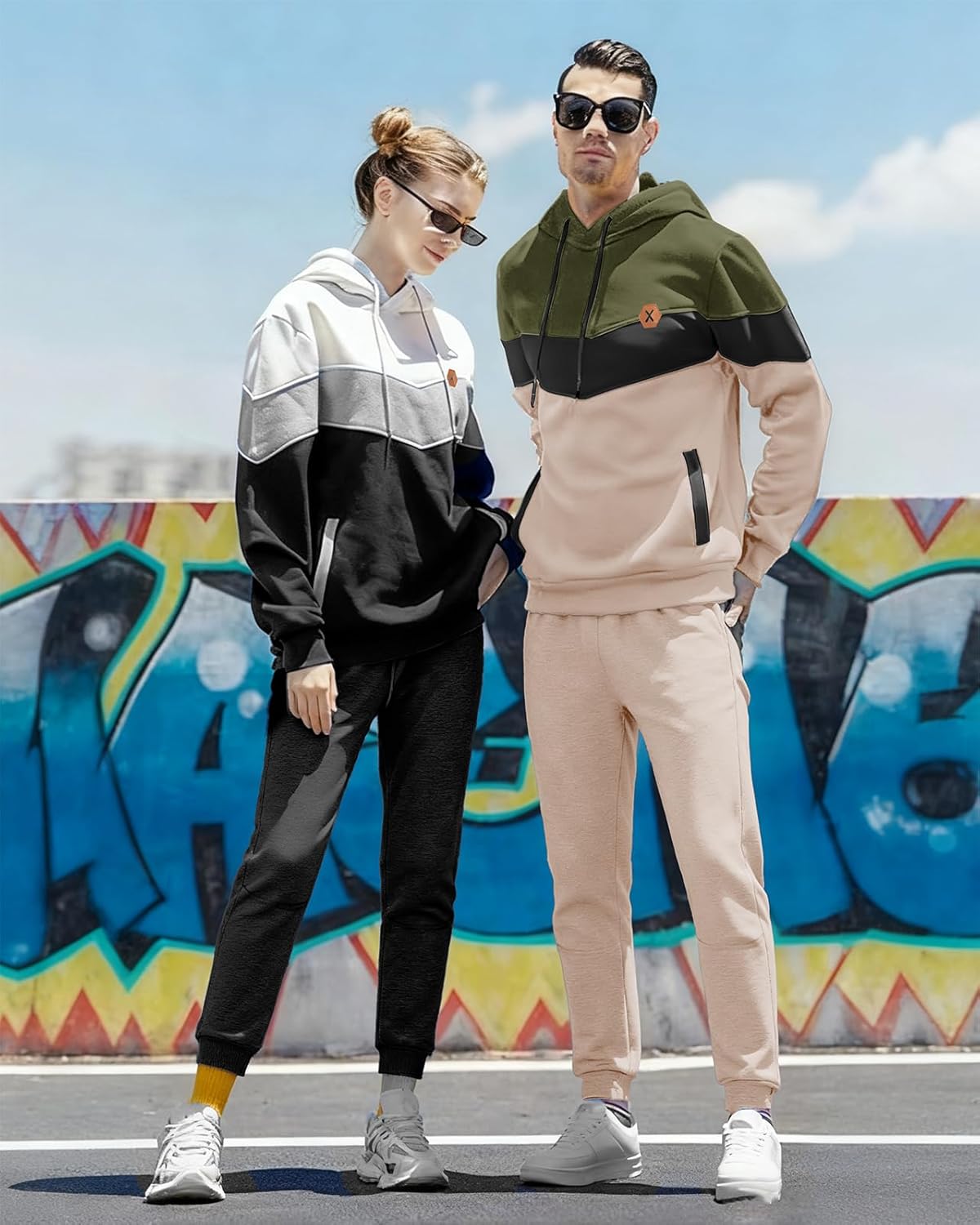 Mens Hoodie Tracksuit Set 2 Pieces Athletic Fleece Hooded Sweatsuit Casual Outfit Sweatshirt and Joggers Set - Image 3