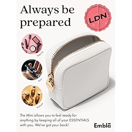 Makeup Bag Travel Cosmetics Pouch and Toiletry Bag, Nylon Zipper Pouch Purse, Cute Make Up Organizer Storage Tote for Women Girls, Waterproof Travel Skincare Case, Small Makeup Bags, White