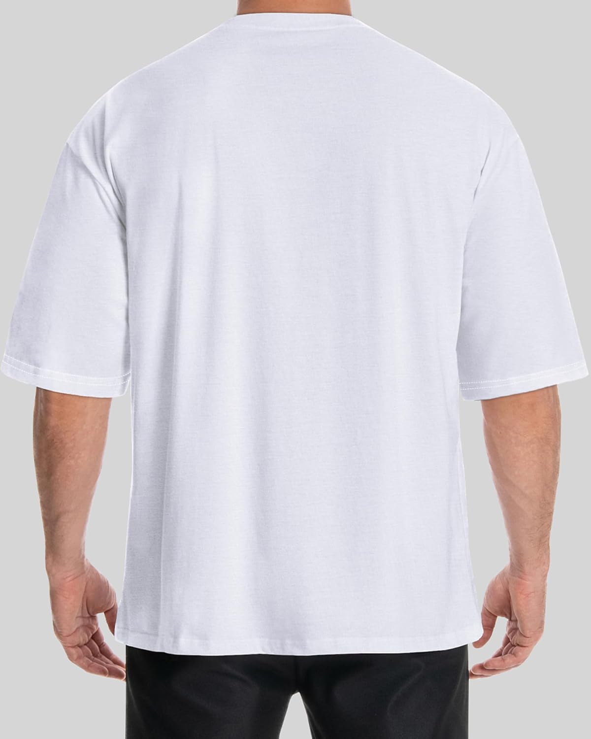 rosemia Oversized Tshirts for Men Crewneck Graphic Tees Basic Short Sleeve Loose Fit Tops - Image 5