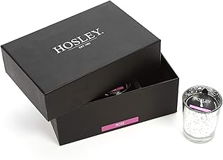 Hosley Premium Scented Glass Filled Votive Candles. Your Choice of Fragrances and Quantity. Burn Time Upto 12 Hours (6 Pack, Rose)