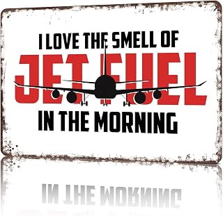 Vintage Metal Signs Airplane Lover Jet Fuel Funny Tin Sign Poster Wall Art For Home Room Bedroom Office Decor 8x12inch