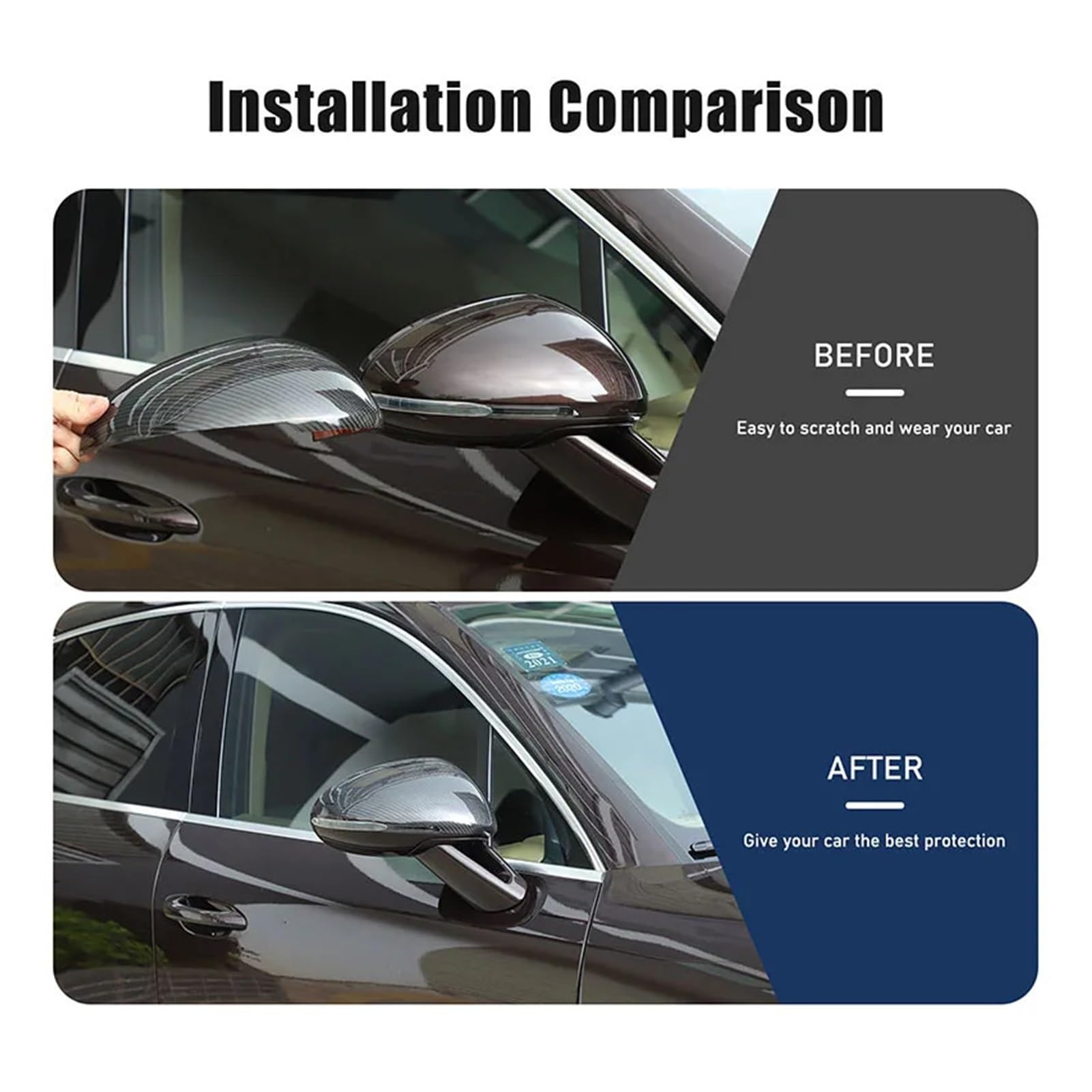 Carbon Fiber Outside Rearview Mirror Protective Cover Sticker Compatible for Porsche Macan 2011-2021 Car Exterior Accessories Red — view 6