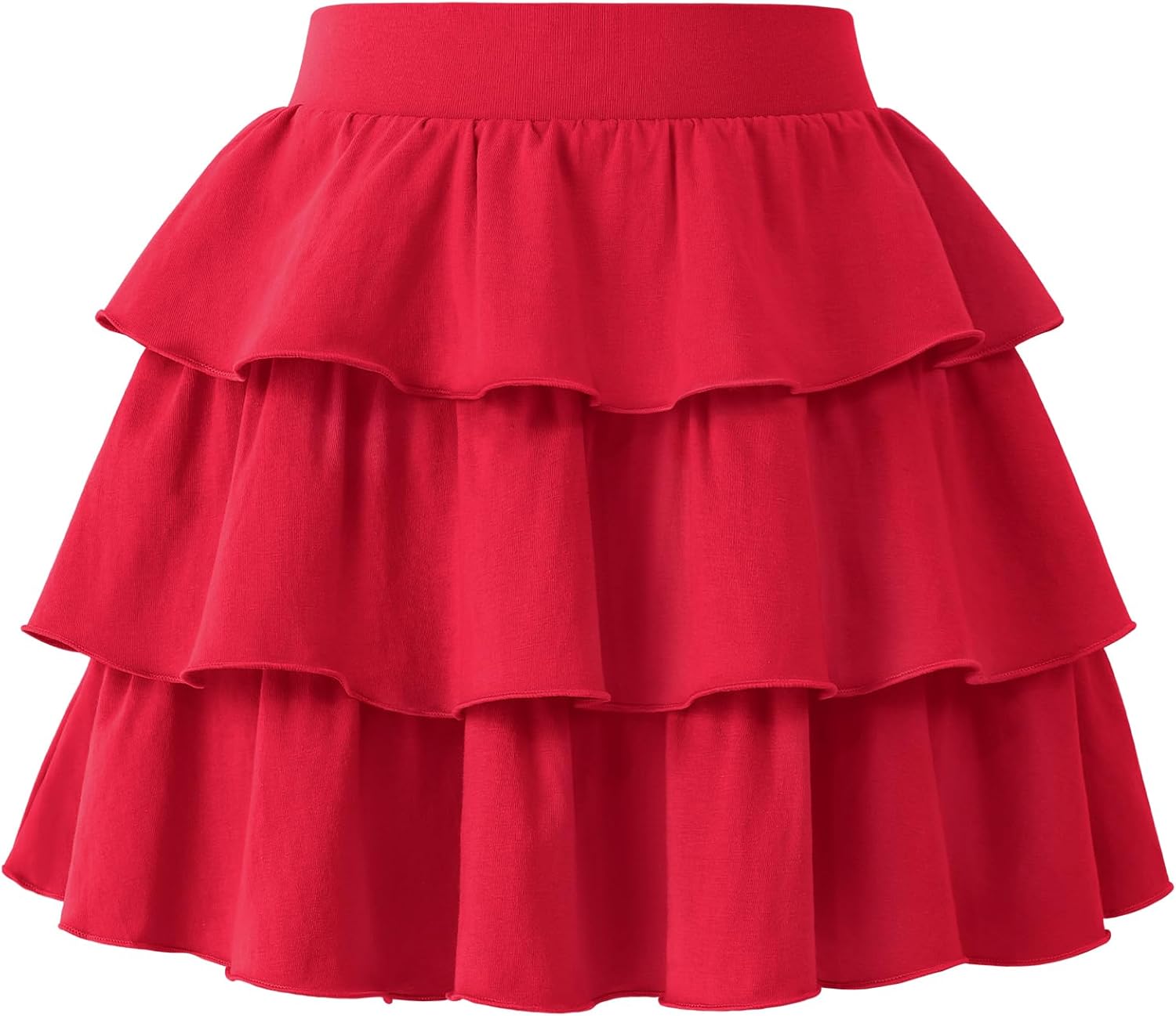 KEREDA Girls Skirt Kids Casual 3-Layer Ruffle Skort School Uniform Skirts for Girls