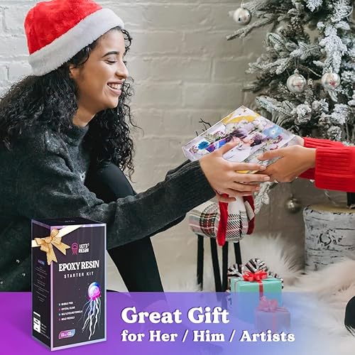 Miniatura 6 de LET'S RESIN Kit de inicio de resina epoxi para principiantes, kit de arte de resina de 44 onzas para manualidades, resina de curado rápido para