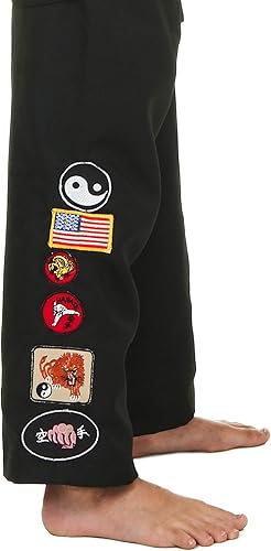 Miniatura 5 de Disfraz de Cobra Kai negro para niños, sin mangas, uniforme de Karate Gi, traje de Halloween
