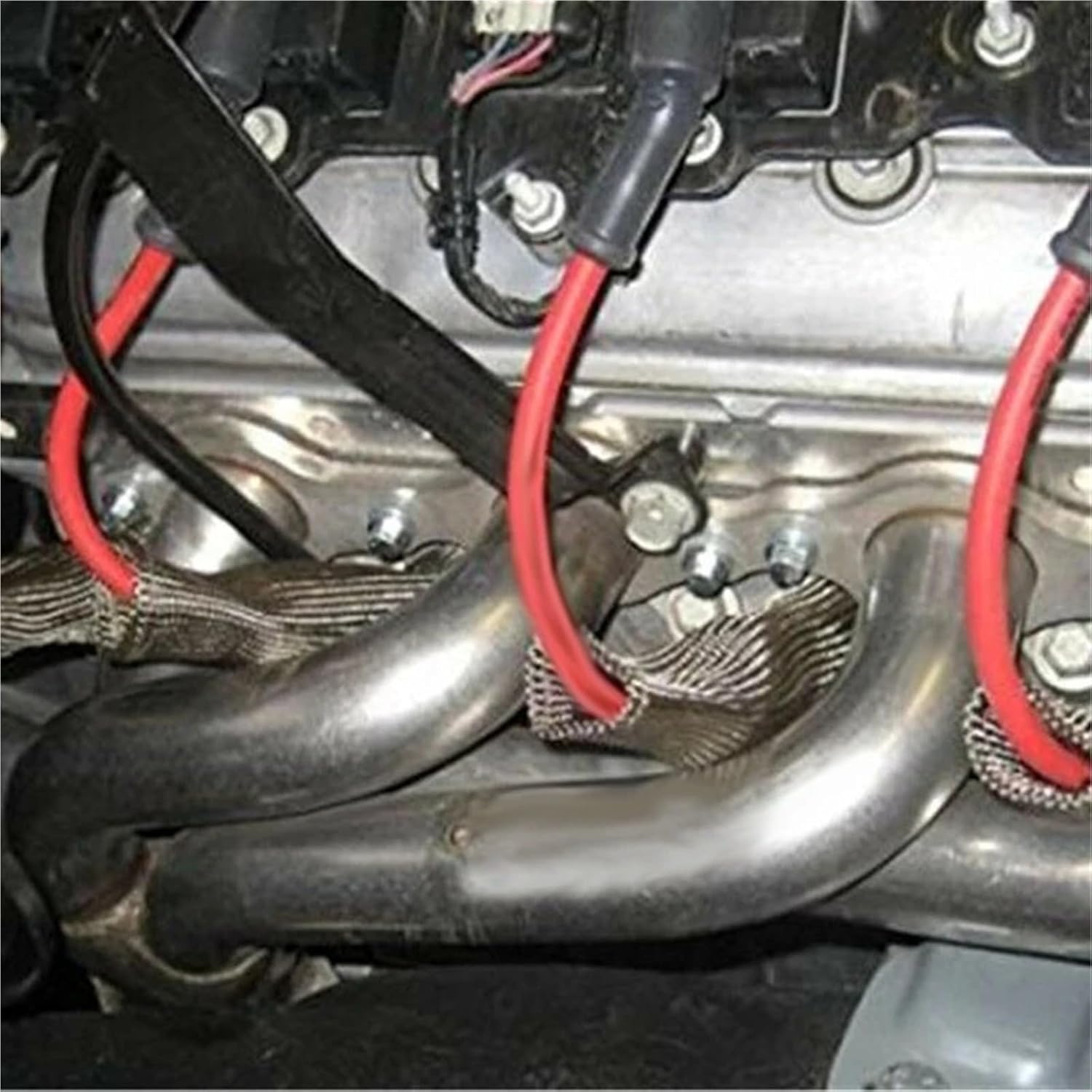 8Pcs 2500° for Spark Plug Wire Boots Protector Sleeve Heat Shield Cover for LS1/LS2 Titanium