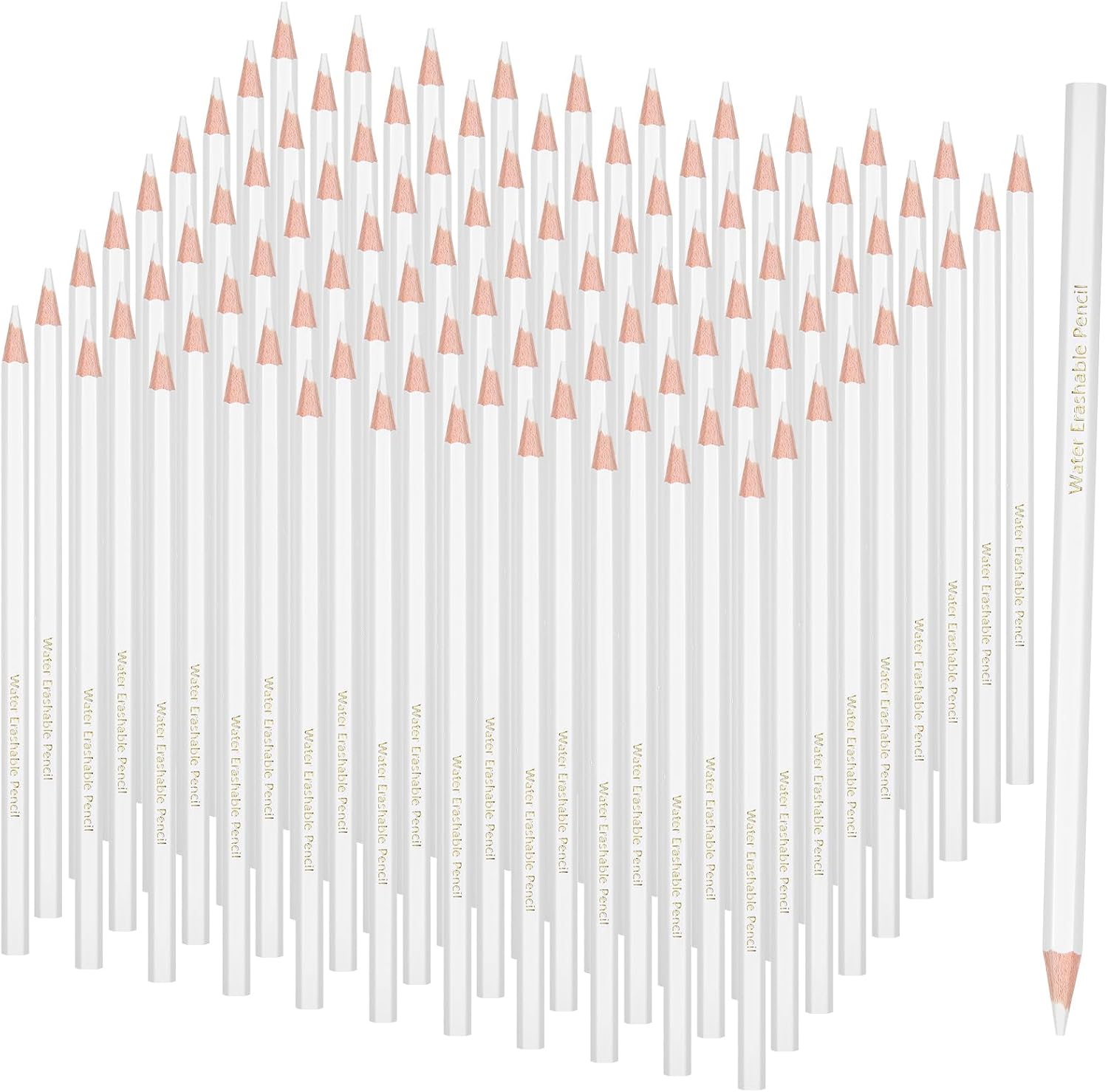 Outus 100 Pcs Sewing White Fabric Pencil Bulk Dress Marker Tailor Pencil Water Soluble Pen for Fabric Wipe Quilting Washable Marking Pen for Wedding Dressmaker DIY Craft