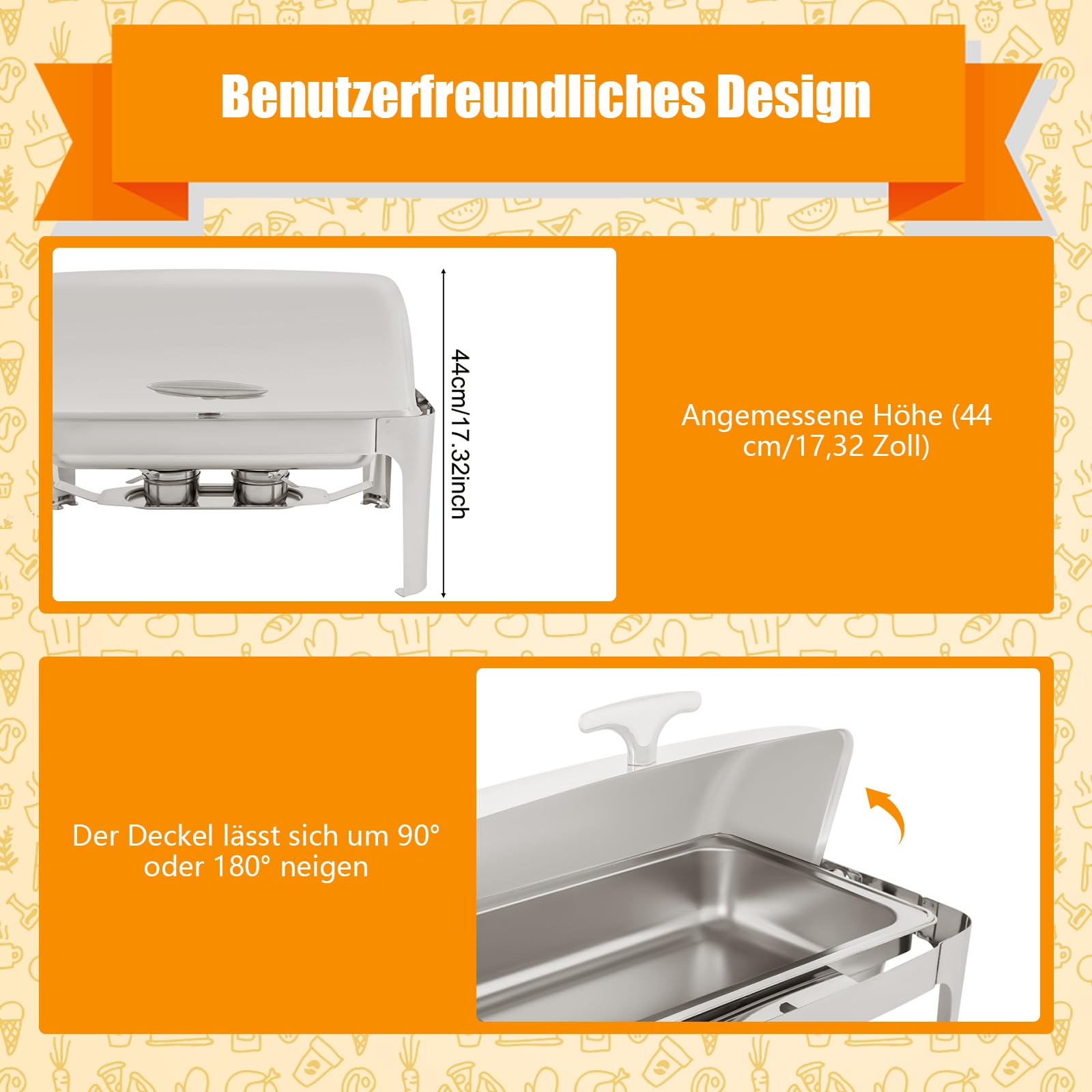 Edelstahl Warmhaltebehälter Kommerzieller Speisewärmer Warmbehälter Essen Warmhalten Behälter Catering Wärmebehälter für Speisen Buffetwärmer