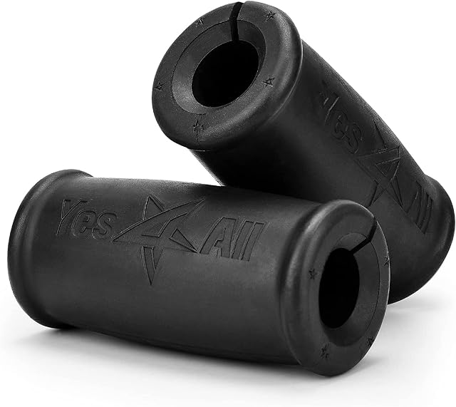 Yes4All Thick Dumbbell Handles Grips Firm Rubber Barbell Grips Great for Increasing Forearm Strength Weightlifting Muscle Building Cable