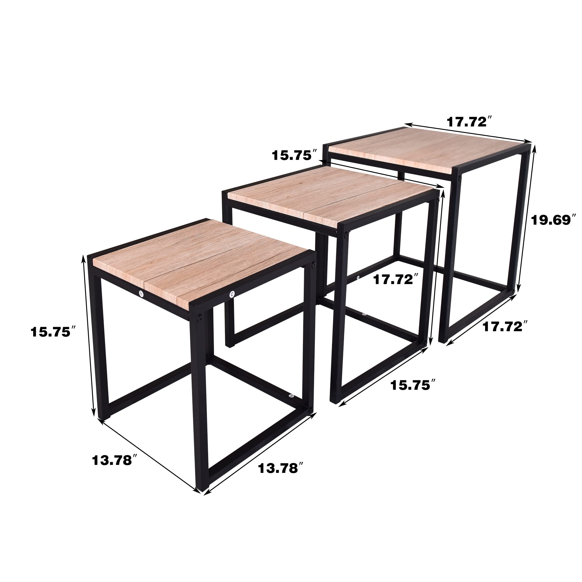Nesting Tables Set Of 3 Modern Rectangular Nesting Coffee Table Set ...