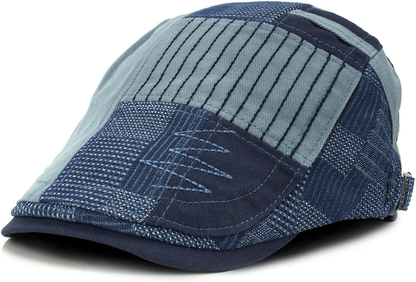 MOACC M Mens Flat Cap Gatsby Ivy Tweed Flat Cap Vintage Style Adjustable Newsboy Hats Irregular Color Driving Caps for Men