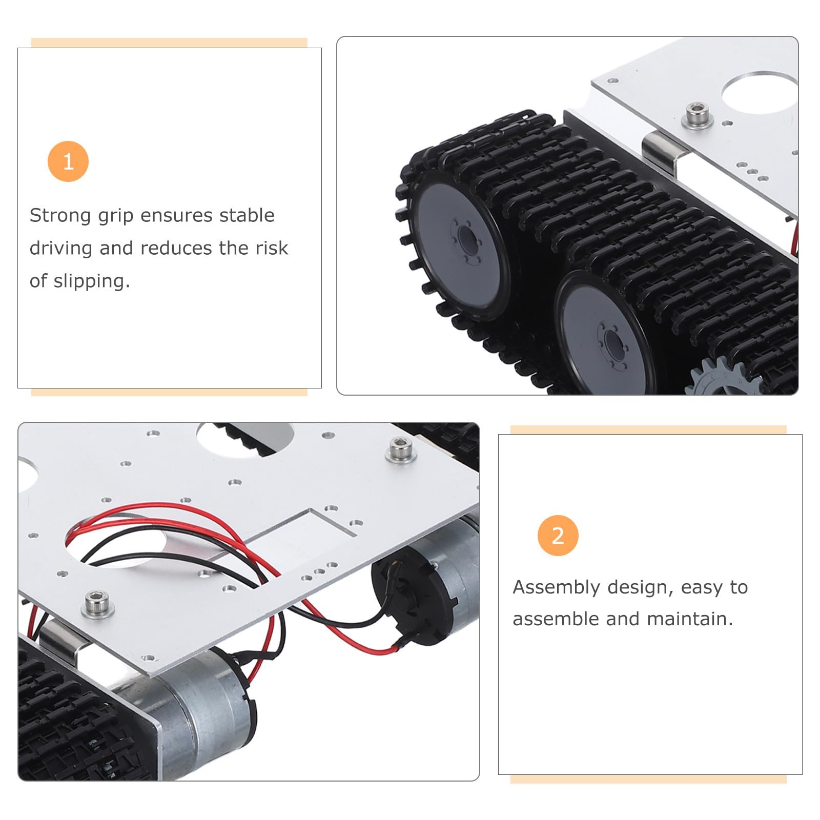 BESPORTBLE Chasis de Robot Tanque: Plataforma de chasis de Coche Robot con Motor de - Proyectos científicos Stem RC - Robótica DIY - Ruedas móviles - Accesorios de ensamblaje