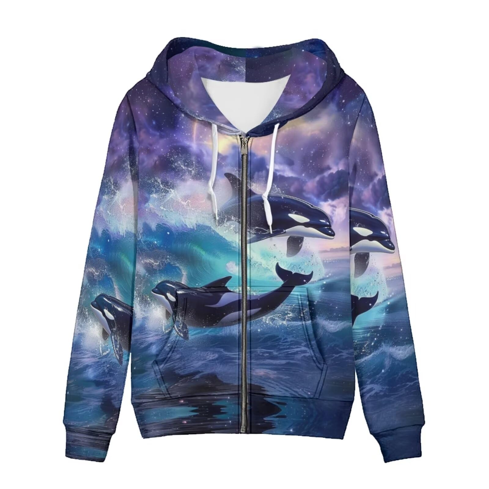 Uourmeti Hoodies Zip Up Jacket for Women Teen Girls Fall Sweatshirt XS-5XL