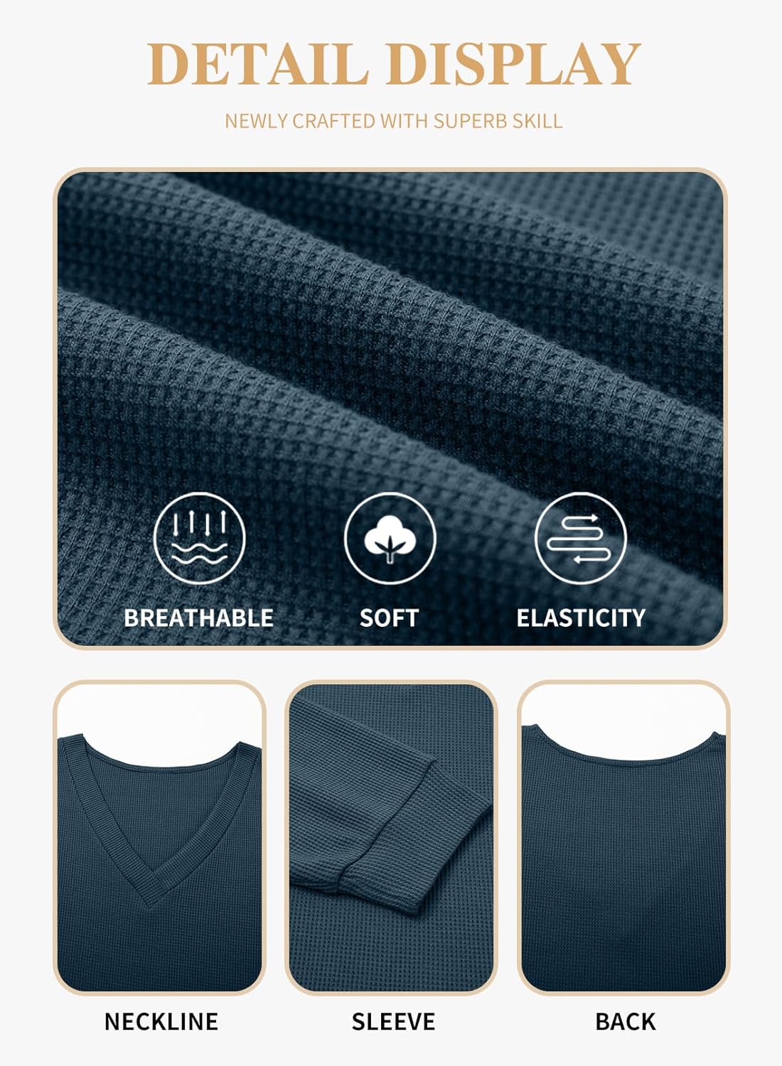 Eytino Plus Size for Women V Neck Long Sleeve Tee Shirts Loose Casual 2026 Fashion Outfits Clothes(1X-5X) - Image 5