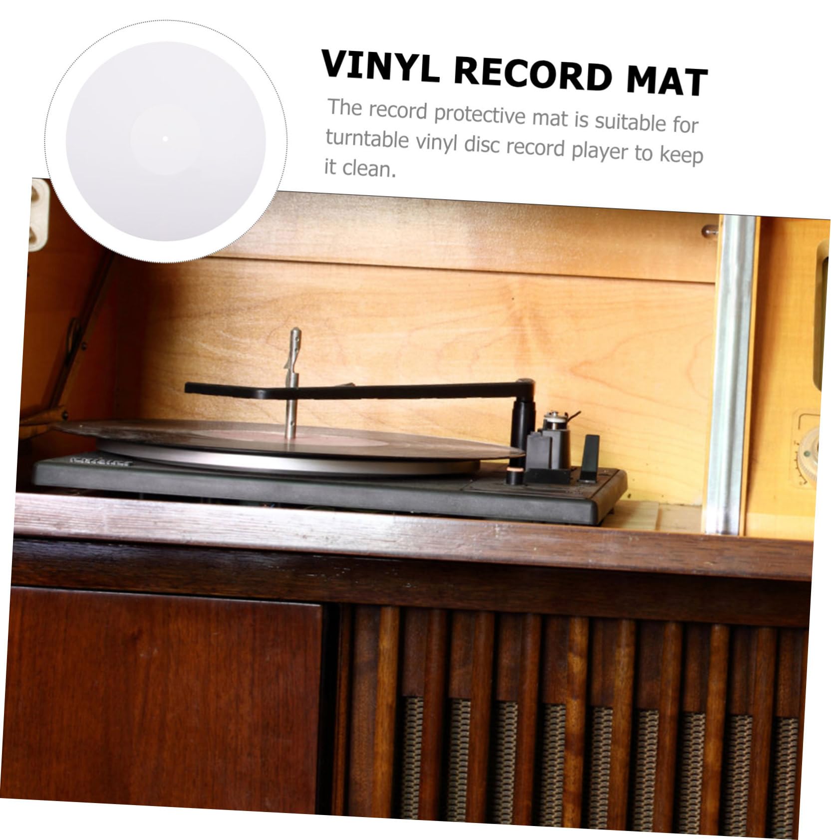 Tappetino in Acrilico per Giradischi Pad Protettivo per Dischi in Vinile Antistatico e Stabilizzante per Lettori Audio e Fonografi Bianco Elegante