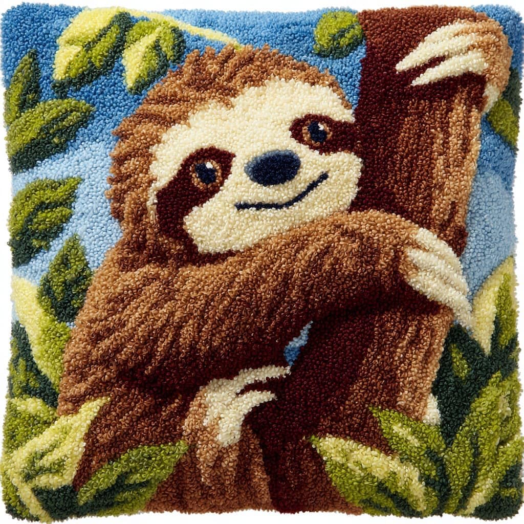 Henypt Latch Hook Cushions Kits Sloth