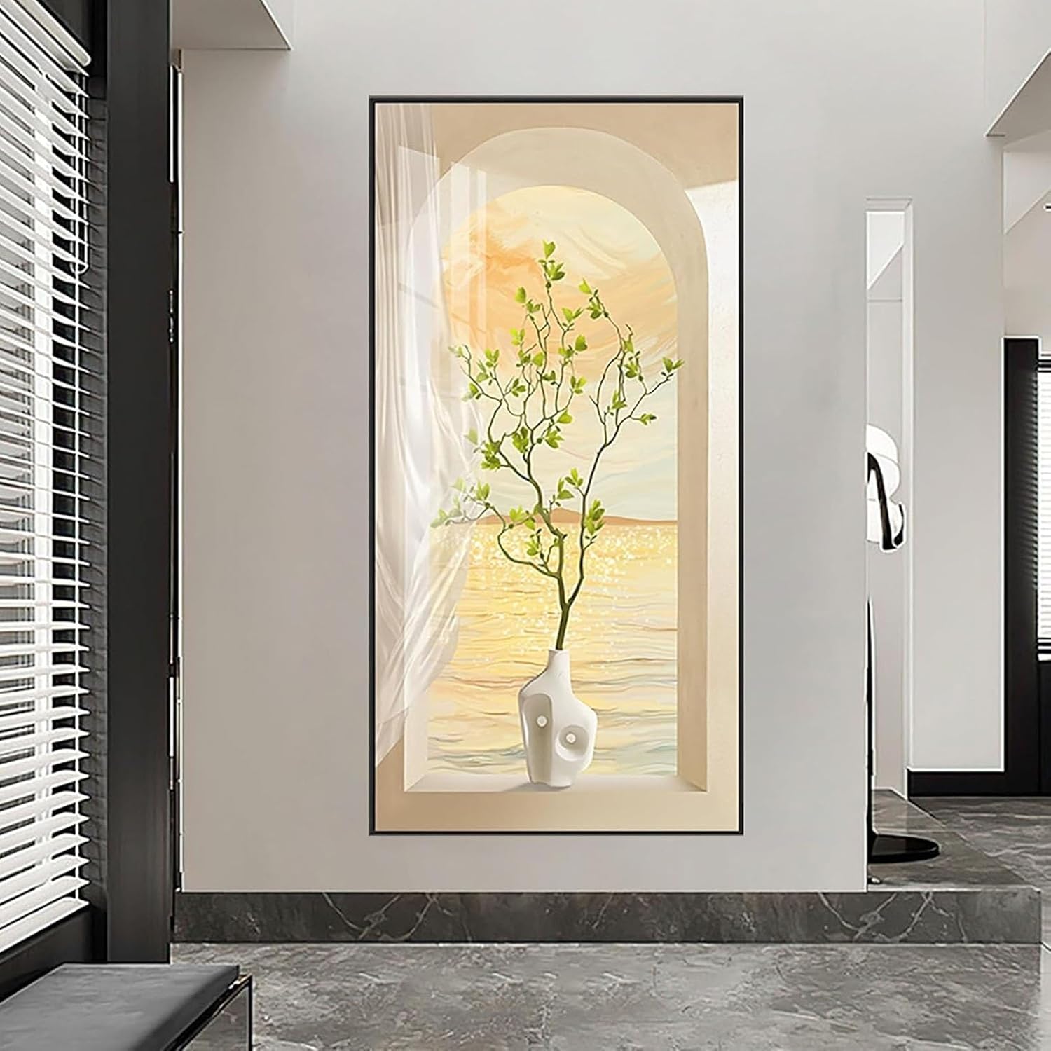 Electric Meter Box Decorative Painting Wall Mounted Electrical Panel Cover, Decorative Breaker Fuse Box Covers, Hidden Circuit Breaker Panel Decoratives(Black 6,40x80cm/15.7x31.5in)